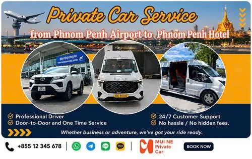 Phnom Penh Airport to Phnom Penh Hotel Private Car Transfer